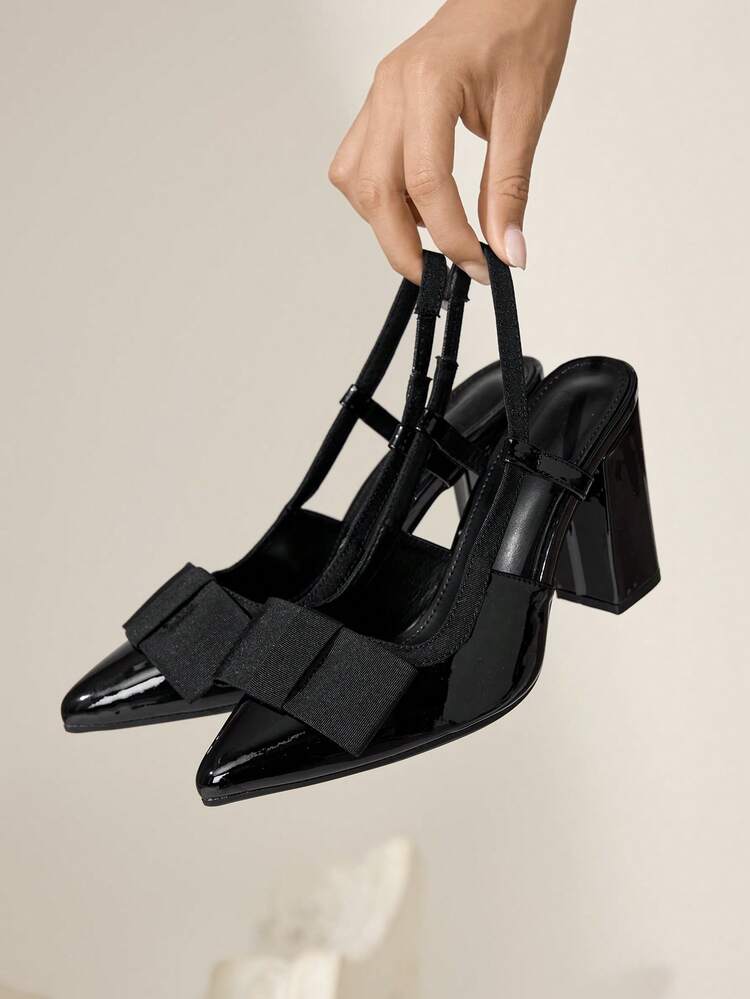 CUCCOO CHICEST Women's Shoes Classic Simple Fashion Women's High Heels Shoes Bow Decoration Elegant Elegant Thick Heels Shoes Wedding Shoes Summer Shoes Bride Shoes