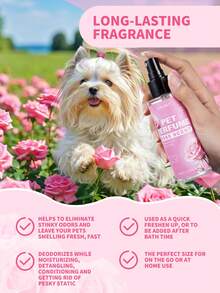 PETSIN Paws & Roses Waterless Pet Deodorizing Spray With Long-Lasting Rose Scent | Calming, Hypoallergenic Formula For Dogs & Cats | Between Baths Freshness & Odor Control - Rose - View 4