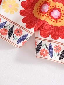 Sparklyn Bộ áo liền quần và quần short in hoa rực rỡ cho bé gái tuổi teen, cổ chữ V, không tay, thích hợp cho kỳ nghỉ hè. - Nhiều màu - Xem 6