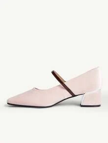 CUCCOO CHICEST Vintage Square Toe Satin Slip-On Pumps For Women For Christmas Valentine's Day Elegant Shoes - Barely Pink - View 10