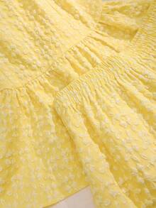 CosyJoli 大码女式浅黄色休闲套装，春夏姐妹装 - 淡黃色 - 查看 7