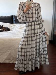 DAZY Women's Casual Commuter Plaid Shirt And Skirt 2 Pieces Set - Multicolor - View 1