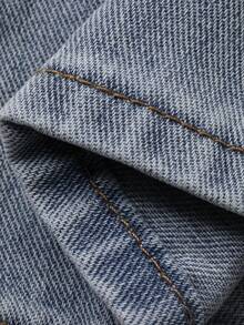 DAZY Jeans de mezclilla casual con moño para niña - Azul lavado medio - Ver 5