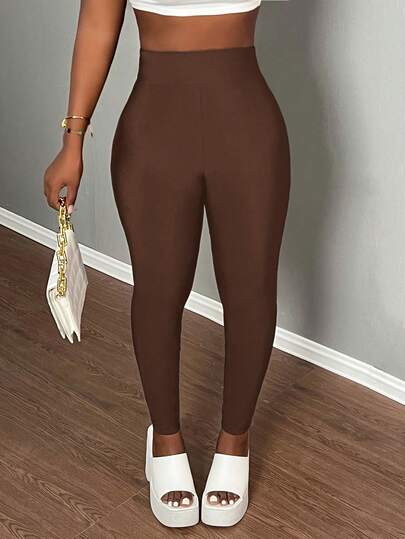 Slaydiva 简约基础款休闲户外露背半高领拉链针织罗纹女式连体裤 - A