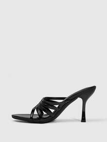 CUCCOO SZL Women Shoes Spring And Summer New Black Pointed Stiletto Multi-Strip Women's High-Heeled Sandals Fashionable And Comfortable Versatile Sexy Party Banquet Women's Sandals - Black - View 4