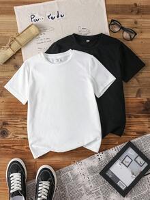 TEENAGE MUTANT NINJA TURTLES | SHEIN 男童简约印花圆领短袖T恤 - 白色 - 查看 4