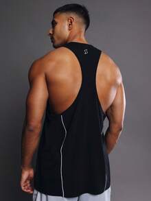 SUMWON Classic Tank Top With Piping Detail Crew Neck Sleeveless Casual Summer Essential Cotton Blend Athletic Muscle Tee Undershirt Versatile - Black - View 2