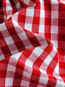 SHEIN 新生女宝宝夏季可爱红白格子草莓图案彼得潘领连体衣，配发带 - 紅色 - 查看 4