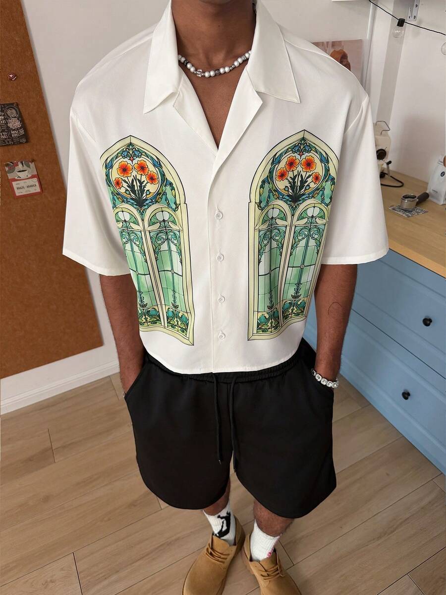 STEELVANCE RWCY106 Men's Printed Pattern Short Shirt - Multicolor - View 1