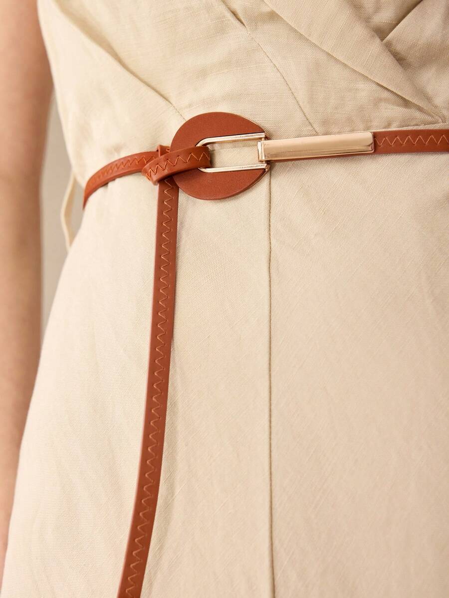 MOTF PREMIUM PRC BROWN CAR LINE FASHION BELT - Brown - View 1