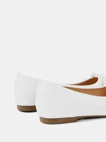 CUCCOO HITCHD 女士25春夏新款3D珍珠尖头浪漫优雅鞋，白色新娘婚鞋 - 白色 - 查看 12