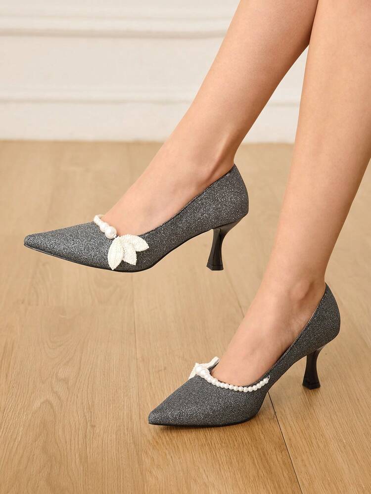 CUCCOO HITCHD Women's Fashionable Elegant Rhinestone Decorated Pumps Elegant Shoes Wedding Shoes
