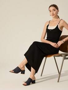 CUCCOO BASICS Sandal cao gót mũi vuông thời trang thường ngày dành cho nữ, thích hợp cho dịp Giáng sinh. - Xám - Xem 3