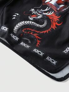 Street Life Pantalones cortos de boxeo con estampado de moda callejera para hombres - Negro - Ver 6