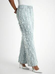 Daynim Women's Casual Frayed Hem Denim Jeans - Light Wash - View 6