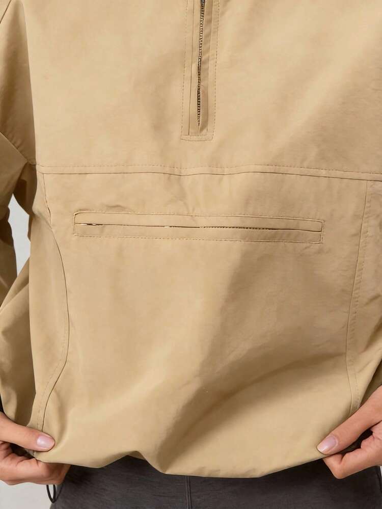 MISSGUIDED Funnel Neck Zip Up Windbreaker Jacket With Elastic Cuffs Front Pocket Lightweight Outerwear Fall Spring