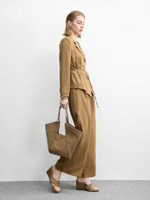 CUCCOO BIZCHIC Women's Rhinestone Embellished Casual Platform Slide Sandals - Brown - View 6