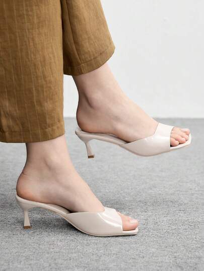 CUCCOO BIZCHIC Women's Stylish High Heel Slide Sandals, Comfortable Fashionable Versatile Elegant Pointed Toe Slip-On Mules For Summer