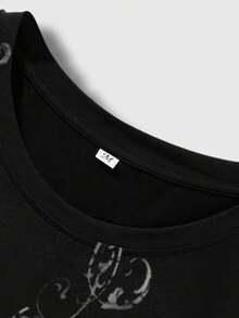 ROMWE MEN Men's Casual Everyday Cross Print Distressed Round Neck Tank Top, Summer - Black - View 5