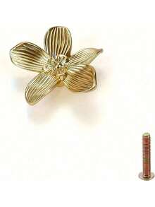 金色抽屉把手、橱柜把手、梳妆台旋钮、家具柜抽屉拉手、衣柜门把手 - 金色 - 查看 6