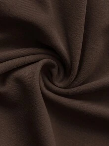 SHEIN 2pcs Maternity Casual Letter Print T-Shirt And Leggings Set, Summer - Coffee Brown - View 7