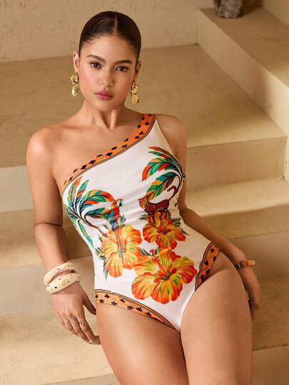 Swim Vcay Plus Size Women Beach Holiday Printed One-Piece Swimsuit
