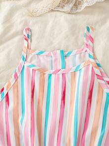 SHEIN Sparklyn 3pcs/Set Tween Girls Floral Print Jumpsuit, Loose Fit - Multicolor - View 8