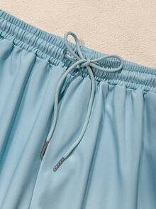 GlowEve Women's Fashion Casual Ombre Pattern Print Rhinestone Elastic Waist Drawstring Ankle Pants, Suitable For Daily Wear - Blue - View 5