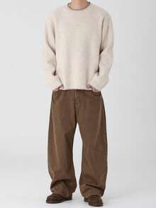 DAZY Quần jean dài denim màu nâu bạc màu dành cho nam, thích hợp cho mùa xuân và mùa thu. - Màu Khaki - Xem 2