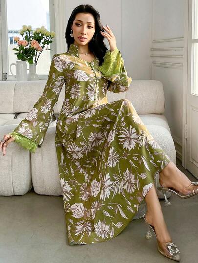 Yasmyna Đầm đi nghỉ mát thoải mái, in họa tiết hoa, hàng mới về.