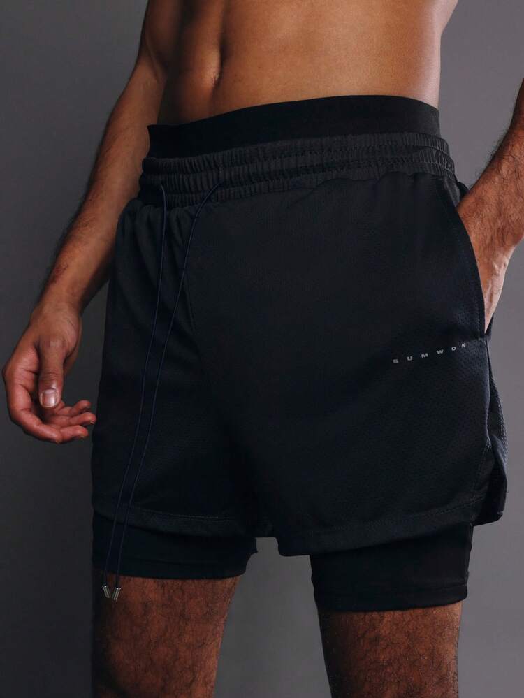 Mesh Shorts With Compression Liner