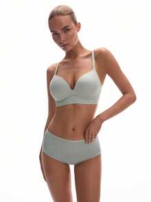 LUVLETTE Áo lót nâng ngực không gọng Dream Curve Support+ màu xanh lá cây, size cơ bản, chất liệu Freedom, thoải mái và là món đồ không thể thiếu. - Màu xanh Ô liu - Xem 5