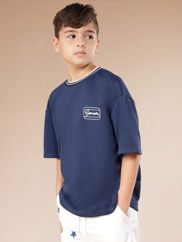 Short Sleeve Jersey Tee With Contrast Tipping