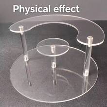 1 件现代亚克力圆形和梯形香水展示架，多层化妆品收纳架，高品质透明化妆品样品架 - 彩色 - 查看 4