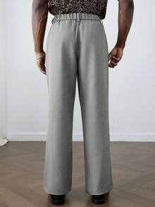 HUEFORM Men's Old Money Grey Loose Relaxed Fit Wide Leg Casual Pants,Wrinkle-Resistant Fabrics Quickly Regain Their Smoothness After Wearing Or Washing, Reducing The Need For Manual Ironing. Suitable For Outing Scenes For Men - Light Grey - View 2