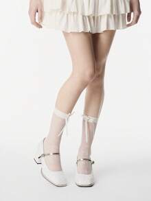 ROMWE Fairycore Women's Buckle Design Fashionable High Heels, Versatile For Daily Wear Y2K 2000s Style - White - View 2