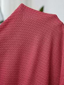 Reflora Chaqueta delgada para mujer talla grande, chaqueta ligera y elegante con mangas cortas de encaje en contraste color caqui - Rosado Sandía - Ver 7