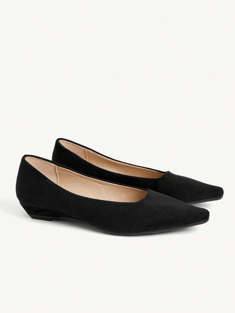 CUCCOO CHICEST Classic Spring/Autumn Fashion Square Toe Slip-On Shoes, Commuter Style Elegant Comfortable Business Casual Formal Party Evening Faux Suede Women Black Loafers Elegant Shoes Wedding Shoes