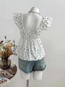 Elamini Women's Floral Jacquard Textured Print Shirt, Spring/Summer - Multicolor - View 2