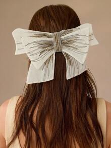 MOTF PREMIUM WHITE HANDMADE BEADED BOW HAIRPIN - White - View 2