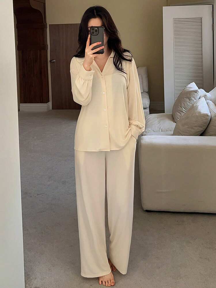 Minimalist Knit Lightweight Loose Women Pajama Set