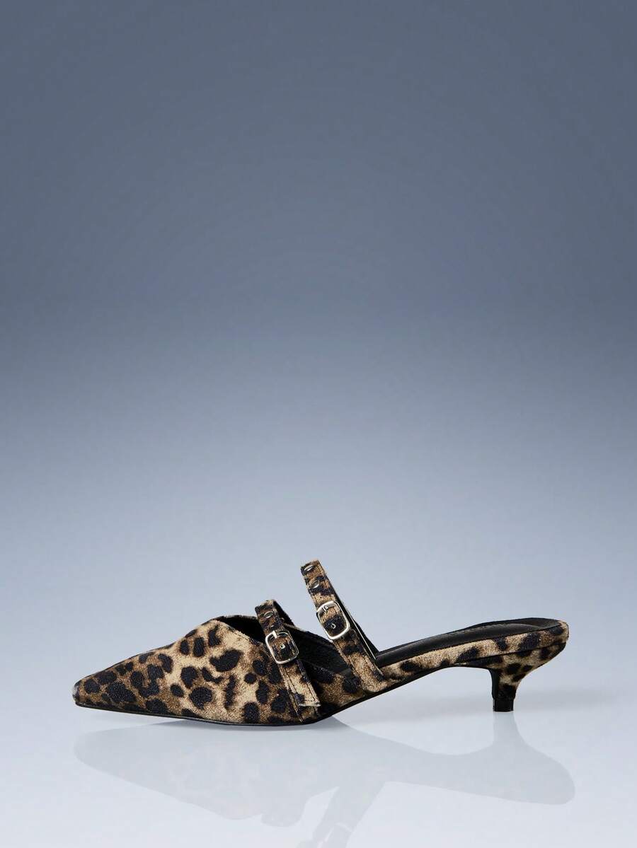 CUCCOO GRLICON Damen Spitze Zehen Schnallen Design modische High Heel Schuhe, Motorrad Stil Outfit für coole Mädchen, geeignet für Frühling/Sommer, Urlaub, Reisen, 2000er Jahre Stil - Hellbraun - Übersicht 1