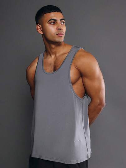 SUMWON Men's Athletic Mesh Tank Top Sleeveless Workout Performance Training Gym Vest Activewear Summer Running Fitness Muscle Shirt