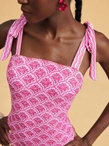 Travachic All-Over Print Twist Front One-Piece Swimsuit - Multicolor - View 8