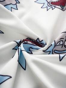 Rick and Morty X SHEIN 2条装男士卡通人物印花平角内裤 - 黑與白 - 查看 4