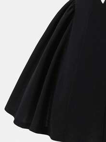 SHEIN Girls' Summer New Arrival Black & White Patchwork Sleeveless A-Line Dress, Sweet & Cute Daily Outfit - Black and White - View 10