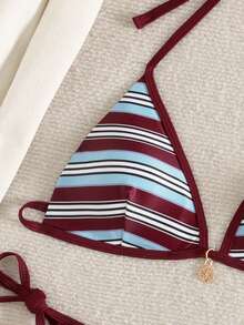 Swim Mod Women's Random Fabric Elegant Triangle Bikini Set, 2pcs Swimwear - Multicolor - View 4