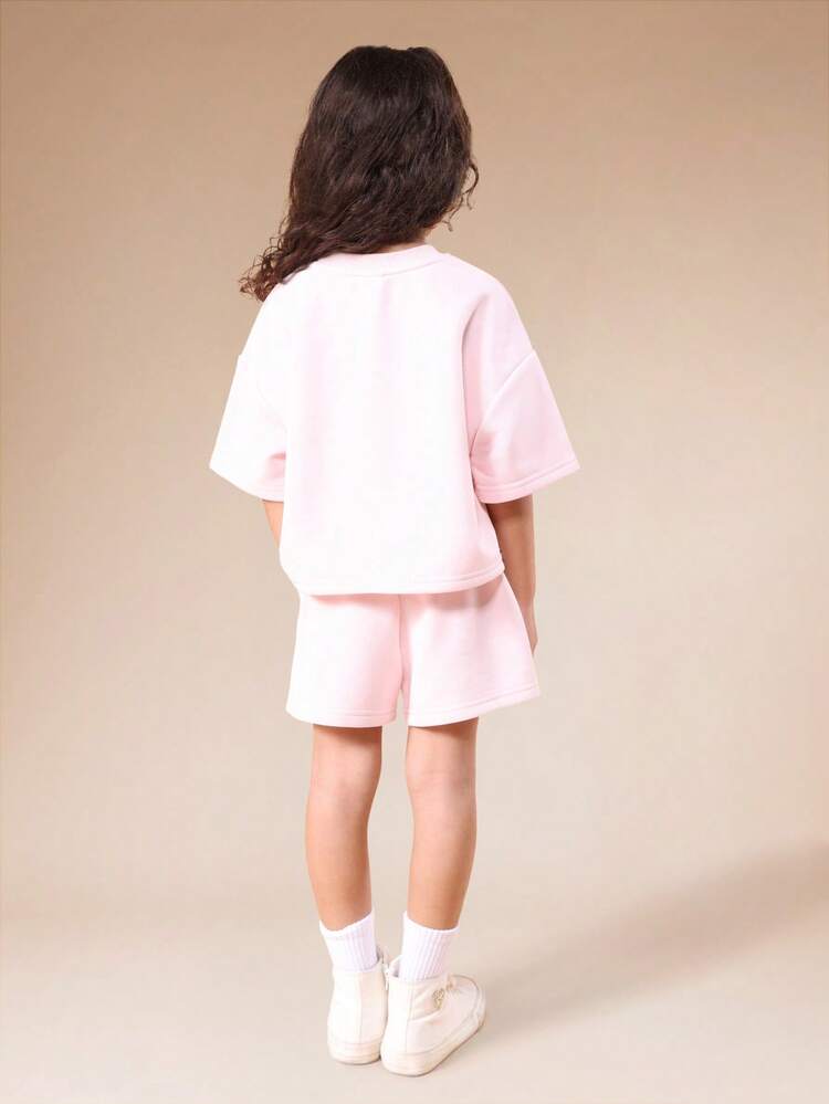 Light Pink T-Shirt And Shorts Set