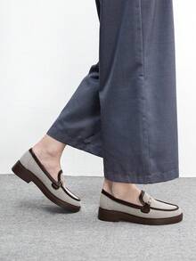 CUCCOO BIZCHIC 女士简约圆头坡跟厚底平底鞋，优雅休闲，舒适百搭，适合工作、通勤、约会、正式场合。 - 咖啡棕 - 查看 6