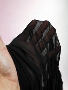 Amplova Women's Mesh Ruched Wrap Tie Bodycon Mini Skirt, Versatile Sexy Avant-Garde Metal Buckle Mini Skirt Suitable For Dates - Black - View 17